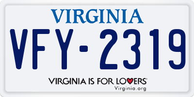 VA license plate VFY2319