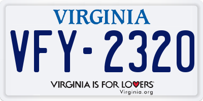 VA license plate VFY2320