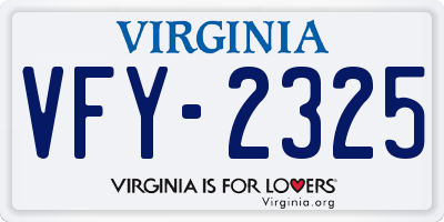 VA license plate VFY2325