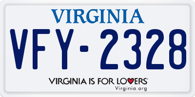 VA license plate VFY2328