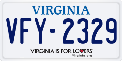 VA license plate VFY2329