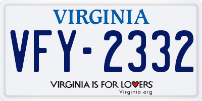 VA license plate VFY2332