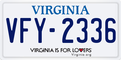 VA license plate VFY2336