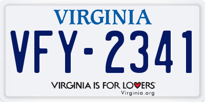 VA license plate VFY2341