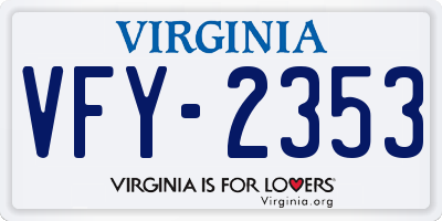 VA license plate VFY2353