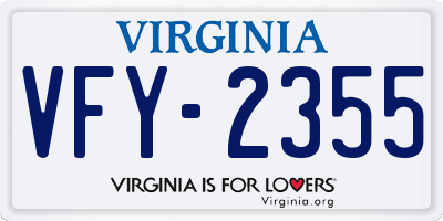 VA license plate VFY2355