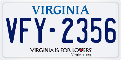 VA license plate VFY2356