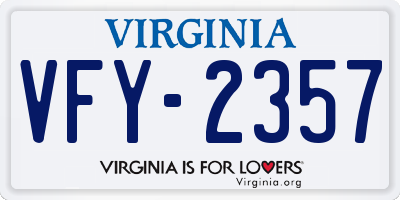 VA license plate VFY2357