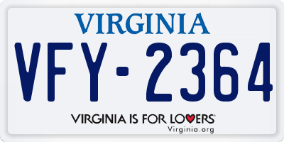 VA license plate VFY2364