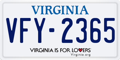 VA license plate VFY2365