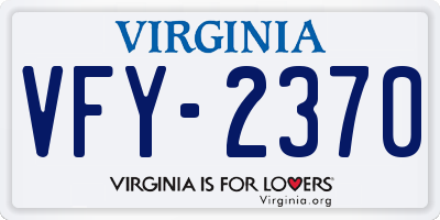 VA license plate VFY2370