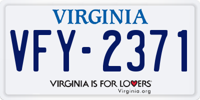 VA license plate VFY2371
