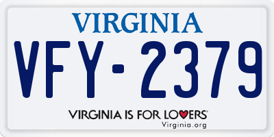 VA license plate VFY2379