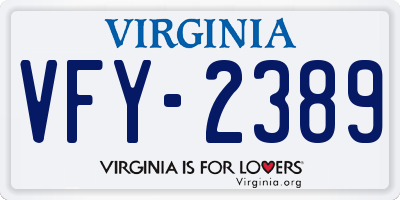 VA license plate VFY2389