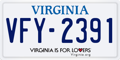 VA license plate VFY2391