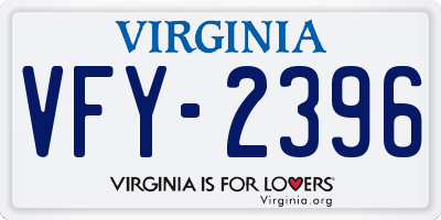 VA license plate VFY2396