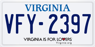 VA license plate VFY2397