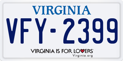 VA license plate VFY2399