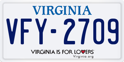 VA license plate VFY2709