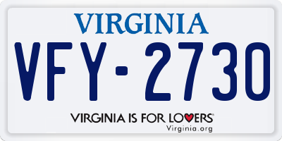 VA license plate VFY2730