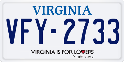 VA license plate VFY2733