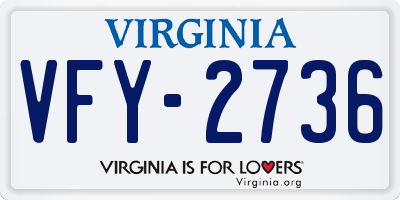 VA license plate VFY2736