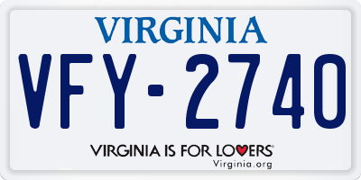 VA license plate VFY2740