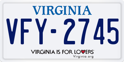 VA license plate VFY2745