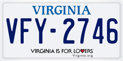 VA license plate VFY2746