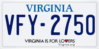 VA license plate VFY2750