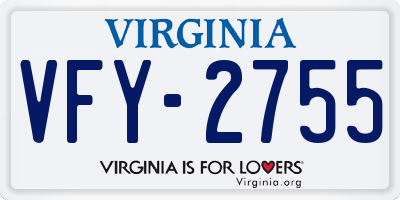 VA license plate VFY2755