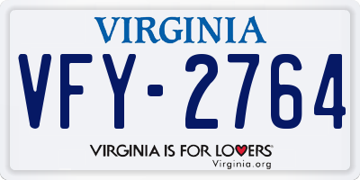 VA license plate VFY2764