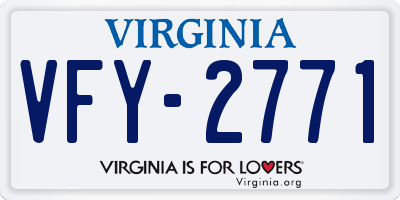 VA license plate VFY2771