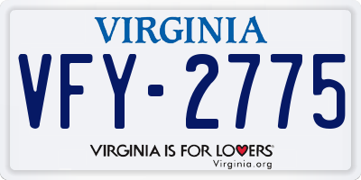 VA license plate VFY2775