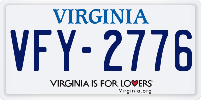 VA license plate VFY2776
