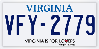 VA license plate VFY2779