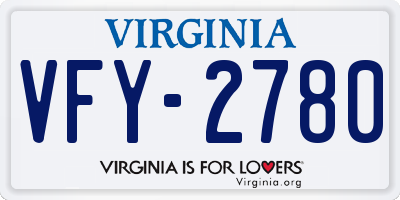 VA license plate VFY2780