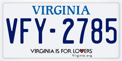 VA license plate VFY2785