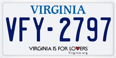 VA license plate VFY2797