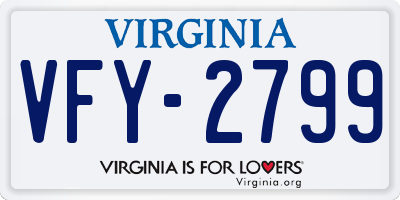 VA license plate VFY2799