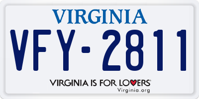 VA license plate VFY2811