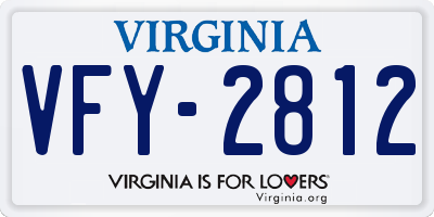 VA license plate VFY2812