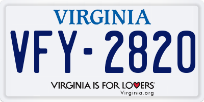 VA license plate VFY2820