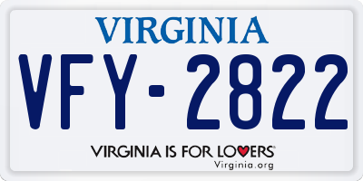 VA license plate VFY2822