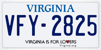 VA license plate VFY2825