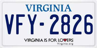 VA license plate VFY2826