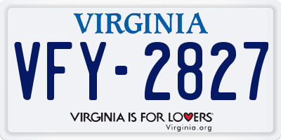 VA license plate VFY2827