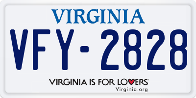VA license plate VFY2828