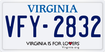 VA license plate VFY2832