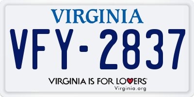 VA license plate VFY2837